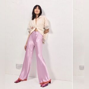 *NWT* JOSEFIN SATIN PANTS LILAC, size AU12/US 8